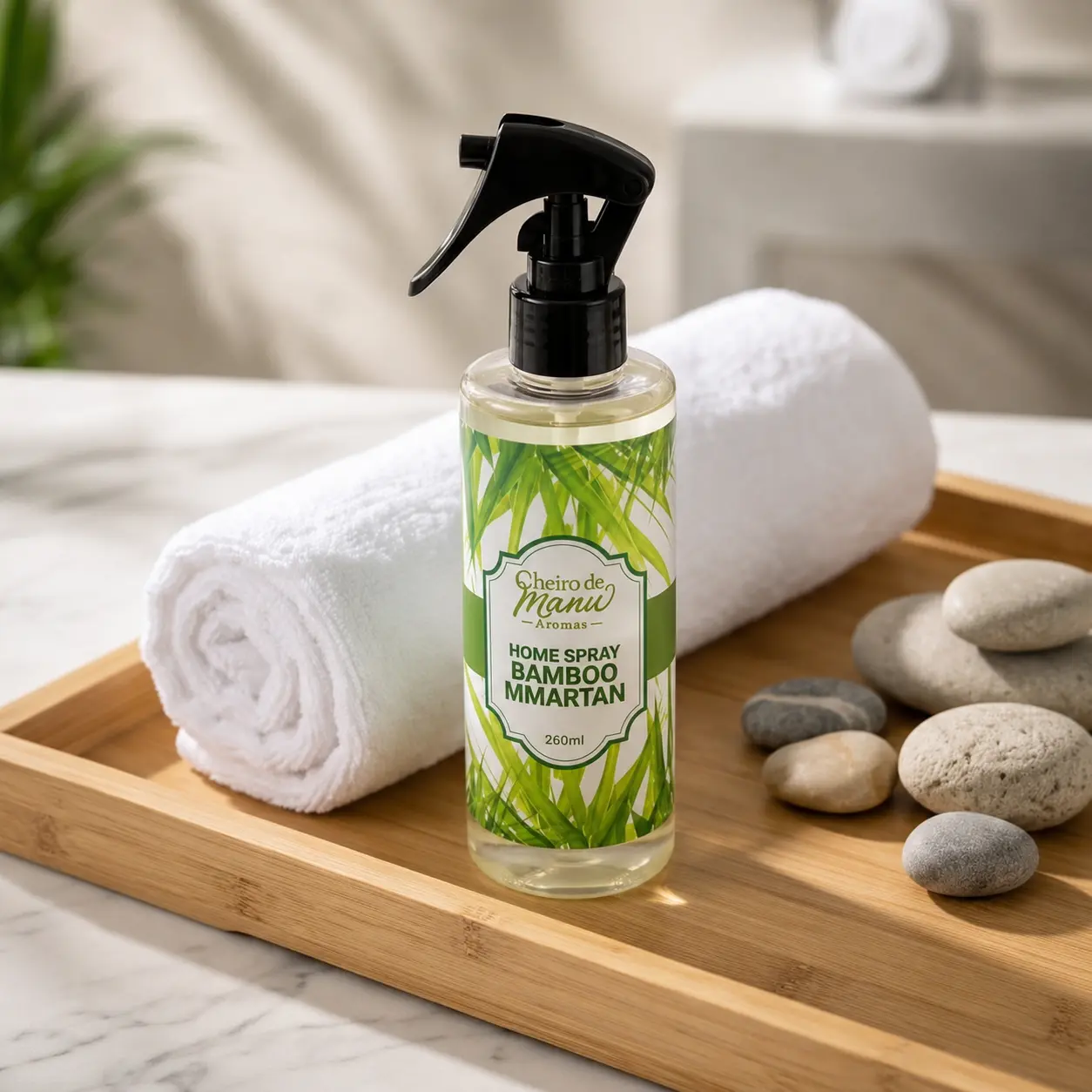 Home Spray Bamboo Mmartan Cheiro de Manu em composição de lavabo
